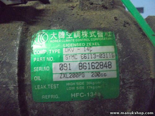 Compresor de Aire SsangYong Musso Daewoo Korando 2.9 ZEXEL 6611303115 HFC-134a