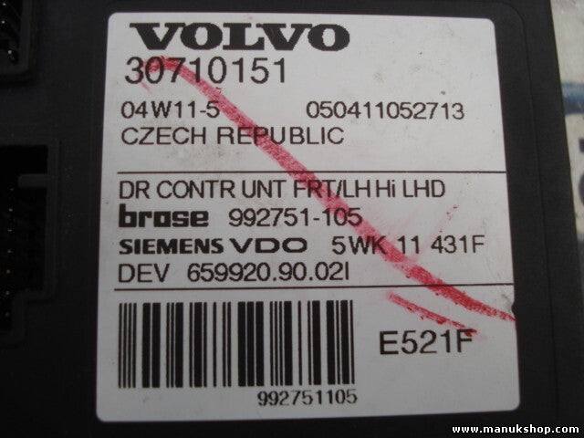 Centralita de elevalunas Volvo S40 II 30710151 04W11-5 050411052713 5WK11431F