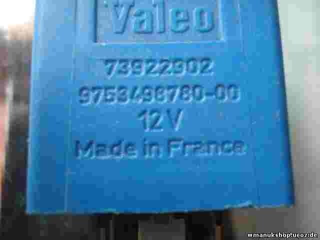 Relé Citroen Xantia 2,0 73922902 VALEO 9753498780 9753498780-00