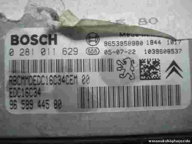 Centralita Citroen C4 Peugeot 9658944580 653958980 EDC16C34 0281011629