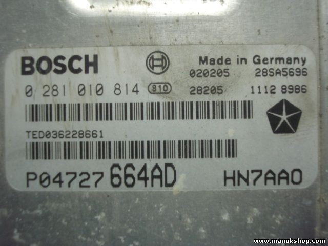 Centralita del motor Chrysler Voyager P04727664AD 04727664AD HN7AA0 0281010814