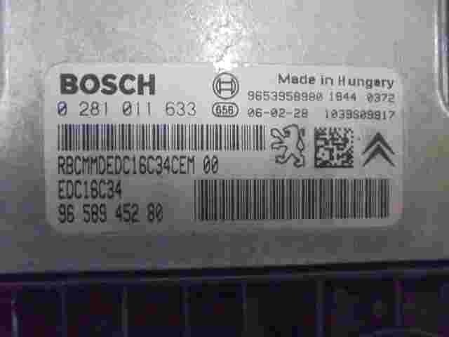 Centralita Peugeot 407 1.6 9658945280 9653958980 EDC16C34 BOSCH 0281011633
