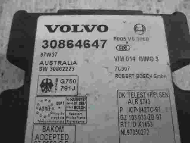 Control de la unidad de alarma inmovilizador módulo Volvo S40 30864647 97W37