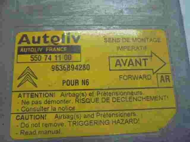 Sensor de impacto de airbag Citroen Xsara N6 (AR) 9636894280 550741100
