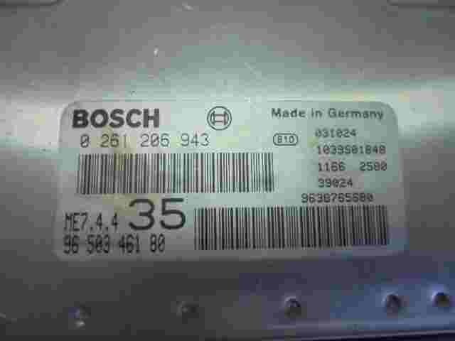 Centralita Peugeot 307 1.6 16V ME7.4.4 35 9650346180 9638765680 BOSCH 0261206943