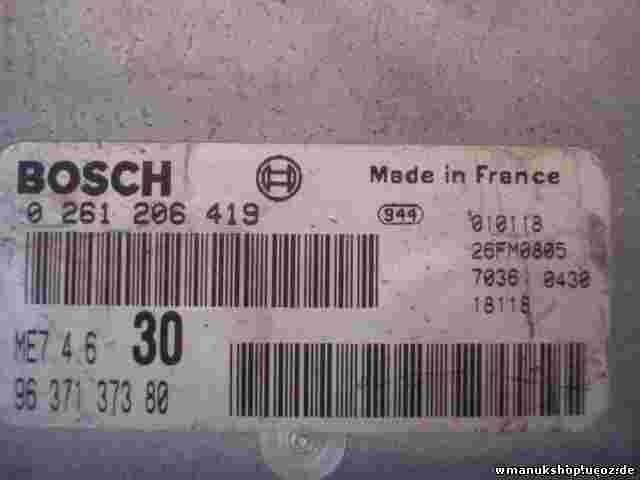 Centralina Citroen C5 9637137380 96 371 373 80 BOSCH 0261206419 26FM0805