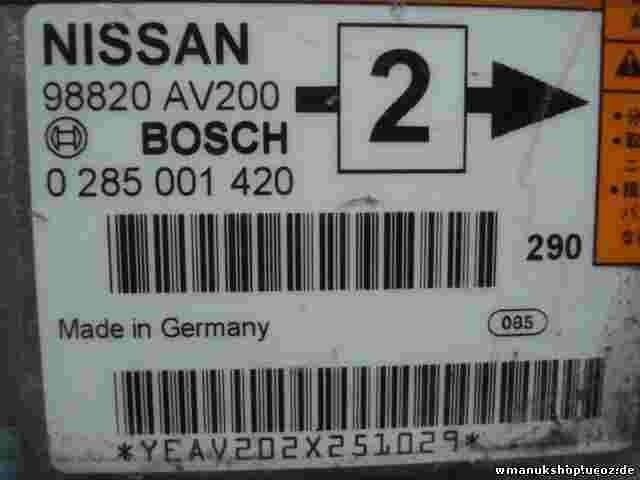 Sensore impatto airbag Nissan Primera P12 98820AV200 98820 AV200 0285001420