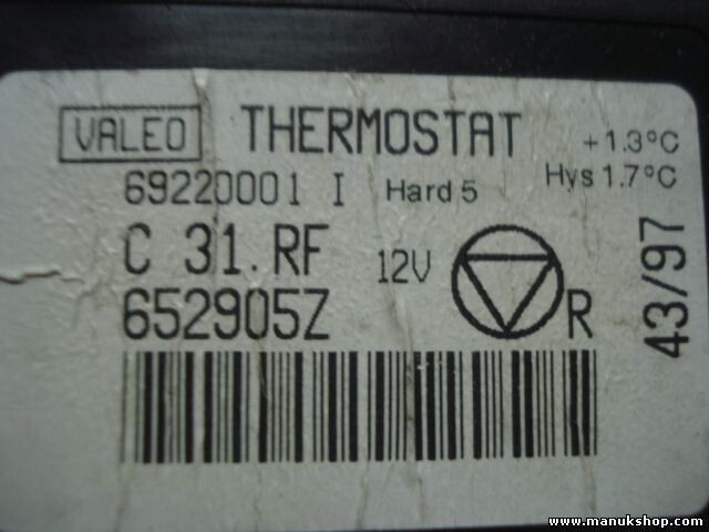 Controlador de termostato Peugeot 406 VALEO 69220001I 69220001 I 652905Z