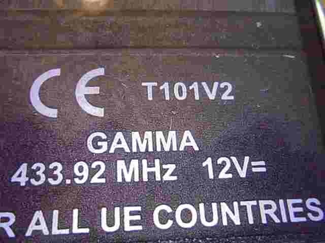 mando control remoto T101V2 GAMMA 433.92 MHz 12V