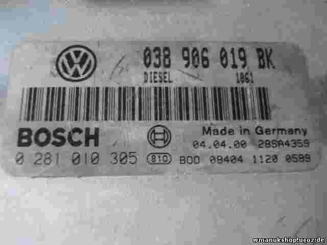 Centralita VW VOLKSWAGEN PASSAT 3B 038906019BK 038 906 019 BK BOSCH 02810305