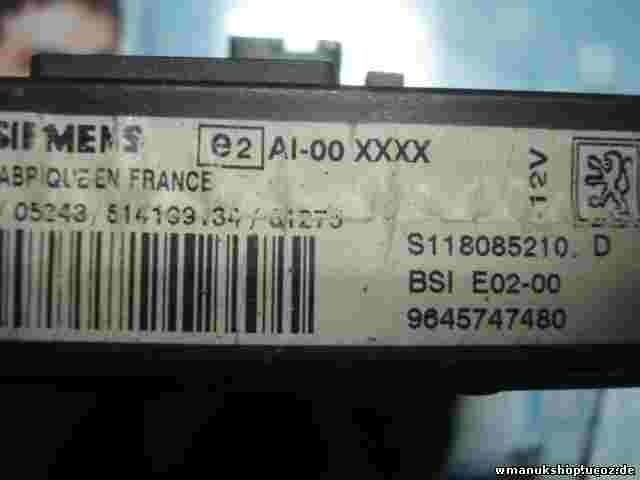 Caja de fusibles de relé Citroën Peugeot BSI E02-00 9645747480 S118085210D