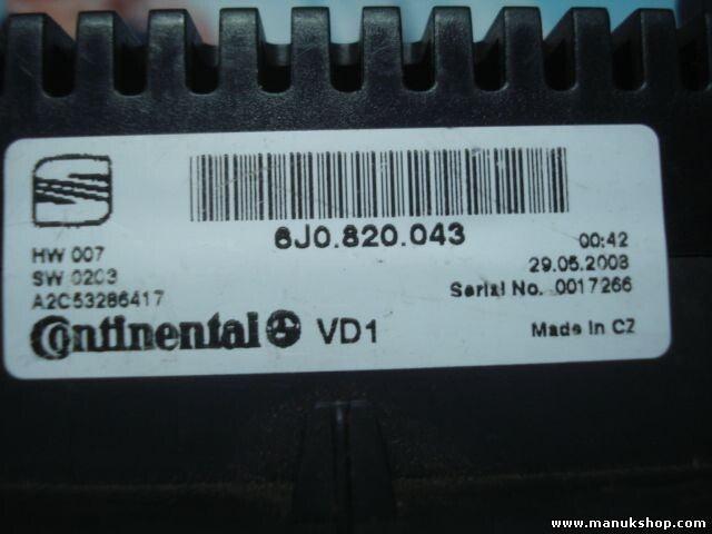 A/C System Seat Ibiza 6J0820043 6J0 820 043 6JO820043 A2C53286417