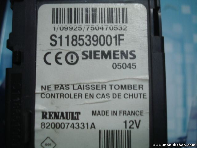 Lector de tarjeta de clave Renault Megane 8200074331A SIEMENS S118539001F