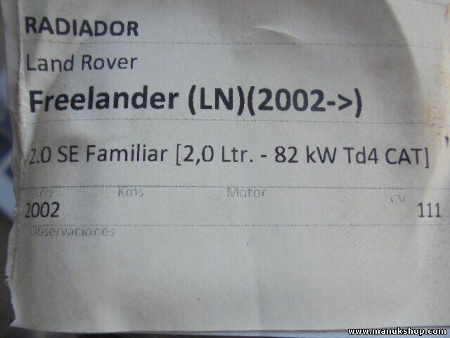 Radiador de agua Land Rover NISSENS 64300A ESR 4199 ESR4199 PCC001020 PDK000100