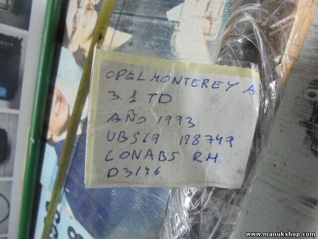 Palier transmision trasero izquierdo Opel UB569 188749 03146