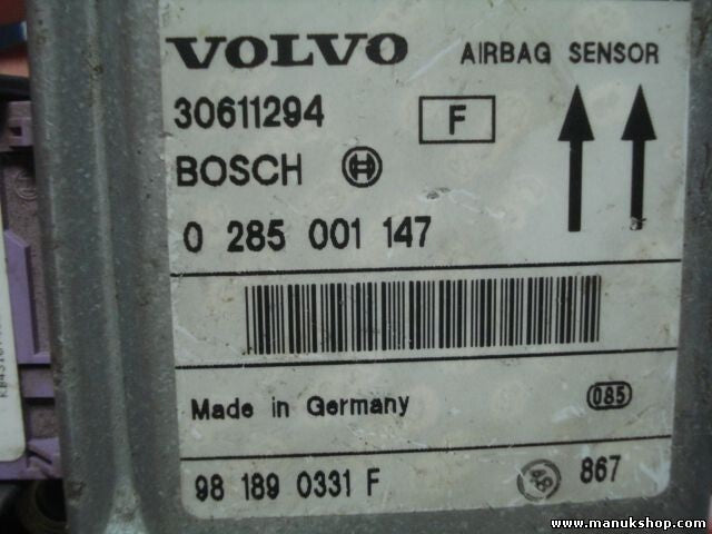 Sensor de impacto de airbag Volvo V40 30611294 BOSCH 0285001147 0 285 001 147