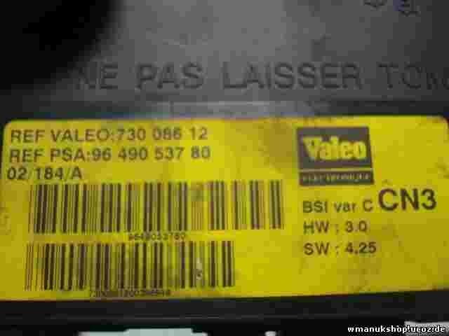 Scatola fusibili relè Citroen 9649053780 73008612 BSI var C CN3 HW SW 4.25