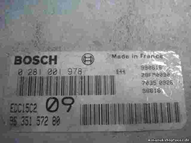 Centralina Citroen Xsara Peugeot 306 572 9635157280 EDC15C209 0281001978