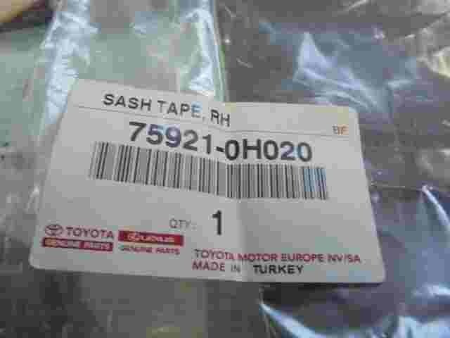 Sash Tape RH Toyota Aygo 759210H020 75921-0H020