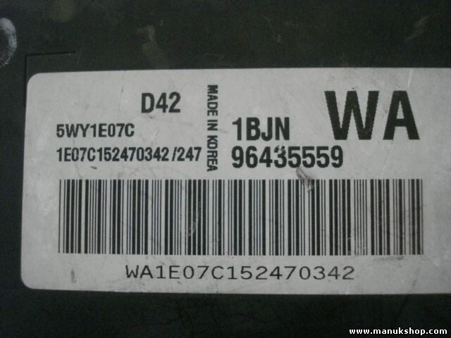 Centralita Daewoo Kalos Chevrolet Aveo D42 1B0P WA 96435559 5WY1E07E 5WY1E07 E