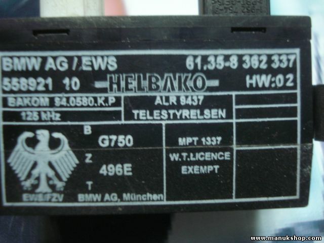 Modulo ricetrasmettitore sistema di allarme rapido BMW HELBAKO HW02 61358362337