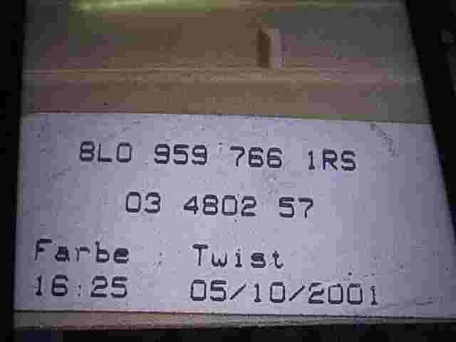 Ajuste de los asientos Audi A6 S6 C5 4B 8L0959766 8L09597661RS 03480257 03480250