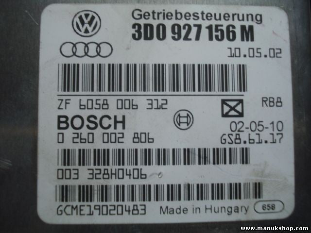 Módulo de control de transmisión VW Phaeton 3D0927156M 0260002806 ZF6058006312
