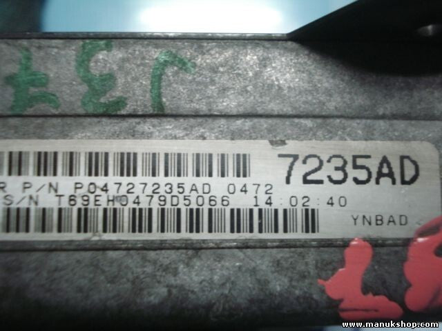 Centralita del motor Chrysler 7235AD P04727235AD 04727235AD 04727235