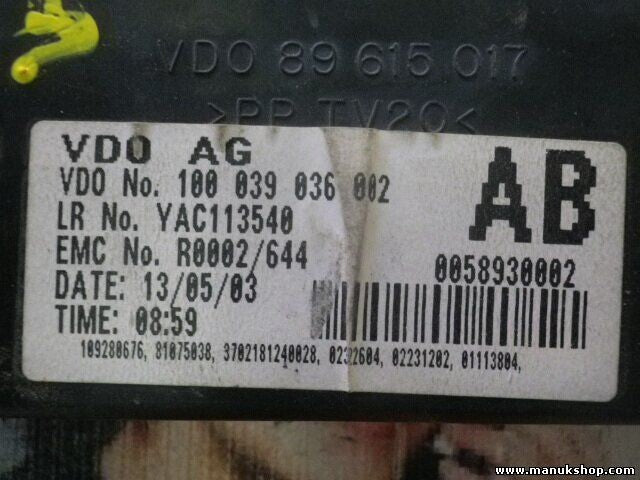 Pantalla del salpicadero Land Rover Defender 05 YAC113540 VDO 100039036002