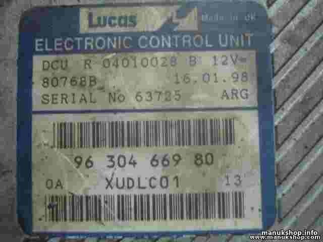 Centralita Peugeot 406 9630466980 LUCAS R 04010028 B R04010028B 80768B XUDLC01