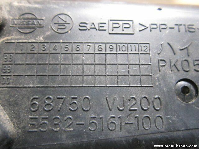 Rejilla Aireadora Nissan Navara D22 68750VJ200 68750 VJ200 E5325161100