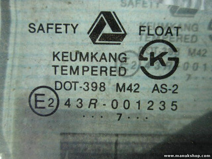 Vetro porta posteriore destro Hyundai Galloper II 43R001235 DOT398M42AS2