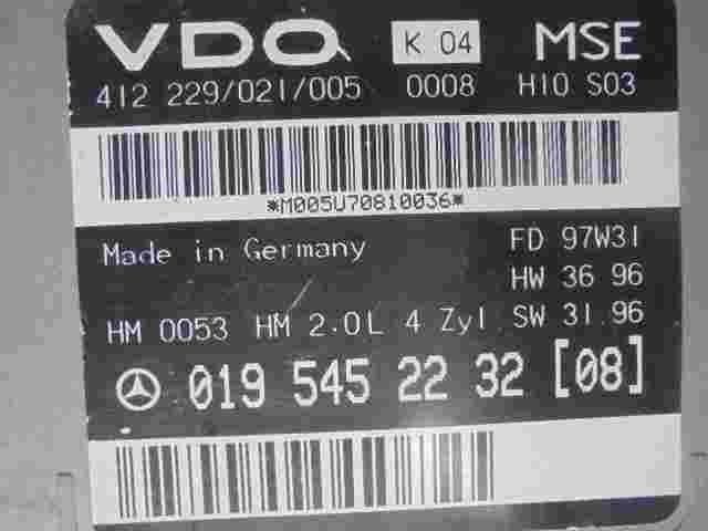 Centralita Mercedes-Benz W208 2.0L 4Zyl 0195452232 (08) VDO 412229021005 FD97W31