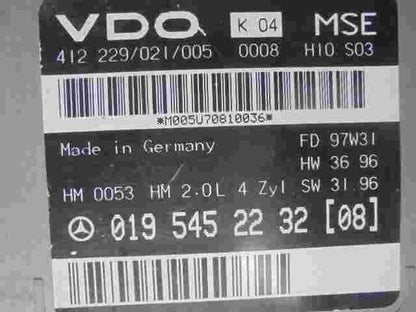 Centralita Mercedes-Benz W208 2.0L 4Zyl 0195452232 (08) VDO 412229021005 FD97W31