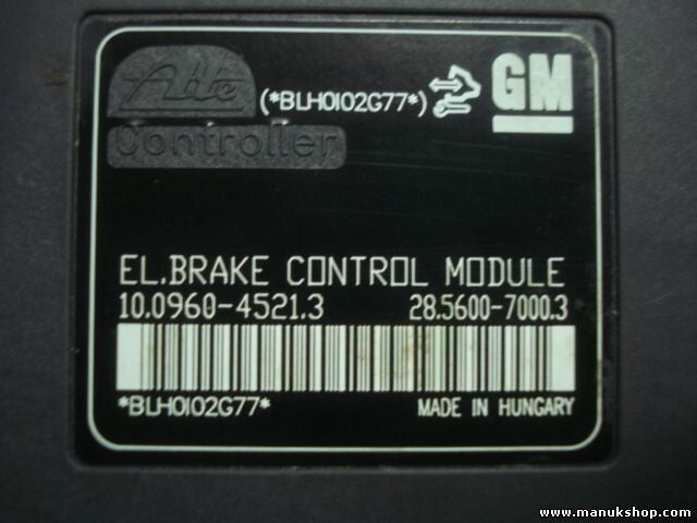 Unidad hidráulica del ABS Opel Astra J 13347807 10020604214 10096045213
