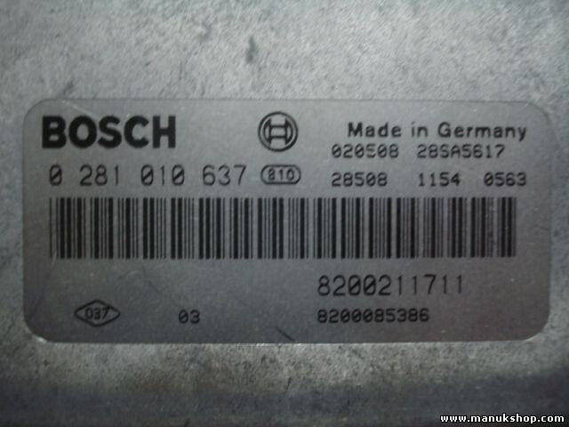 Centralita del motor Renault Laguna II 8200211711 8200085386 BOSCH 0281010637
