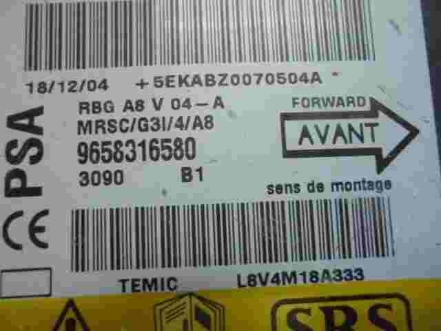 Sensore di impatto airbag Citroen 9658316580 Temic L8V4M18A333 MRSC/G3I/4/A8