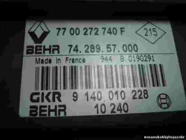 Resistencia calefaccion Renault 7700272740F 7700272740 F 7428957000 9140010228