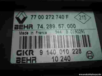 Resistencia calefaccion Renault 7700272740F 7700272740 F 7428957000 9140010228