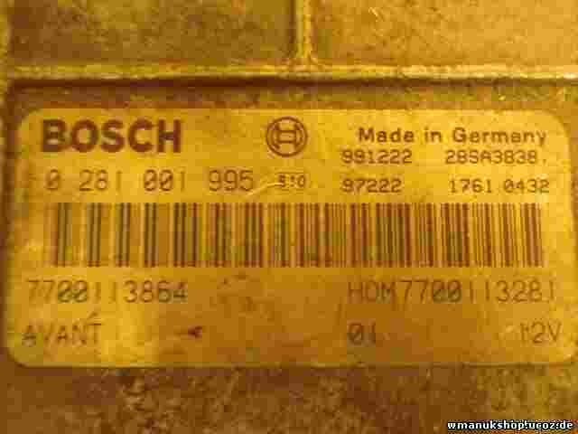 Centralita Renault Laguna 1.9 7700113864 HOM 7700113281 HOM7700113281 0281001995