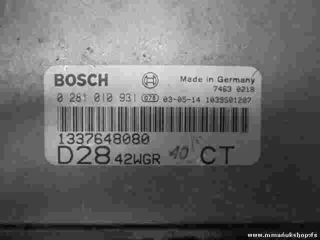 Centralita del motor Peugeot 1337648080 D28 42WGR D2842WGR 1099S01207 0281010931
