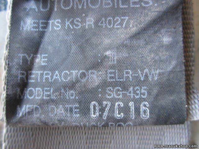Cinturón de seguridad trasero derecho Kia Sorento JC SG435 SG-435 07C16 KSR4027