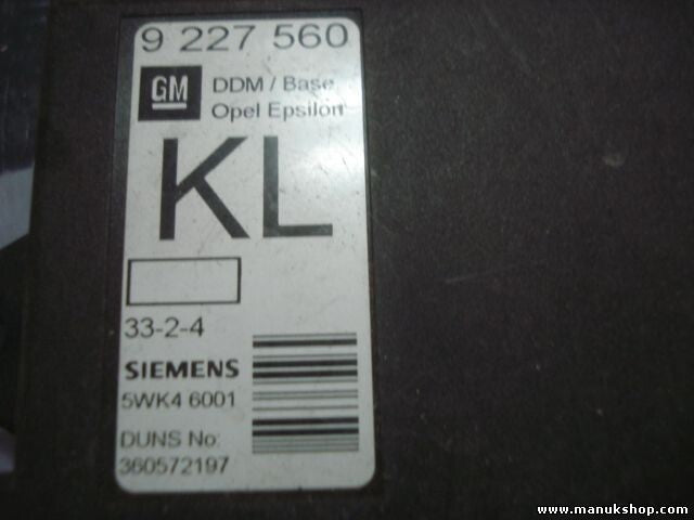 Unidad de control de la puerta Opel Vectra C DDM Base 9227560KL 5WK46001