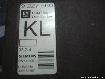 Unidad de control de la puerta Opel Vectra C DDM Base 9227560KL 5WK46001