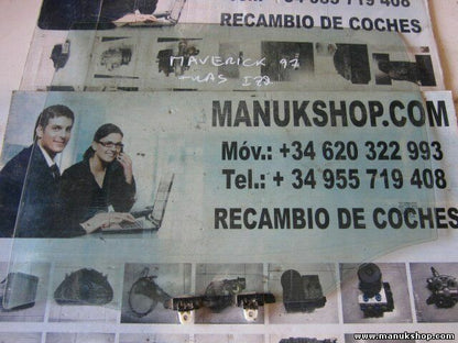 Vetro porta posteriore sinistra Ford Maverick 1997 43R00344 DOT503AS2M311