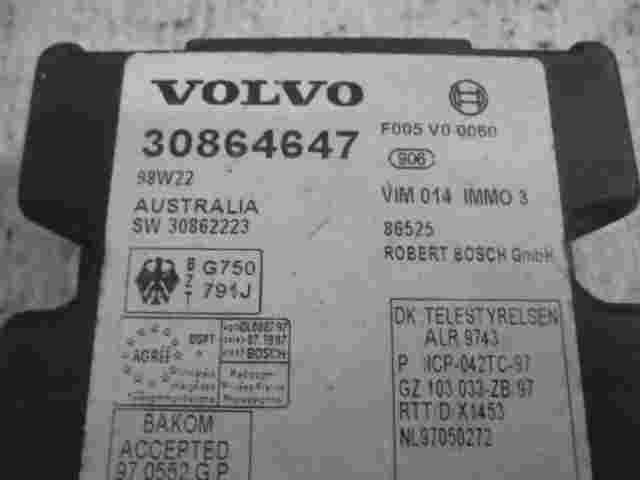 Control de la unidad de alarma inmovilizador módulo Volvo S40 30864647 98W22