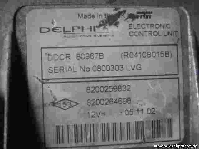 Centralita Renault Megane 8200259832 8200264698 DELPHI R0410B015B DDCR 80967B