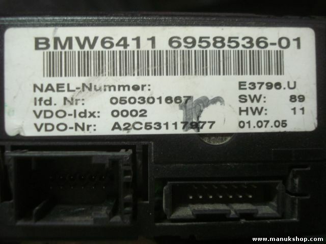 Control de la calefacción BMW 6411695853601 050301667 VDO idx 0002 A2C53117977