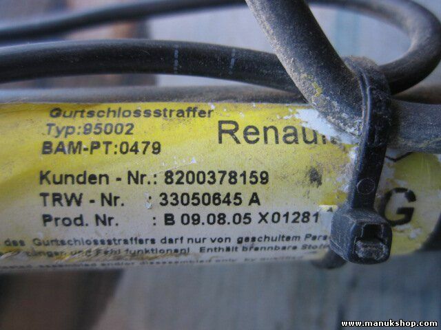 Chiusura cintura di sicurezza anteriore sinistra Renault Megane 8200378159