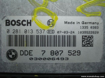 Centralita del motor BMW 530 0 281 013 537 0281013537 DDE 7 807 529 DDE7807529